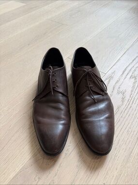 Hugo Boss Men's Brown Leather Derby Shoes